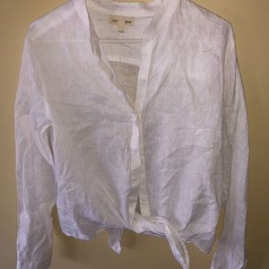 Cloth&Stone white linen top.